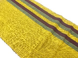 手織り紬縞模様織出し名古屋帯